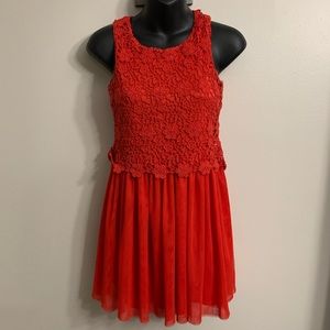 Guess Girls Crochet and Tulle Dress